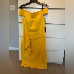 Vince Camuto Yellow off the shoulder dress